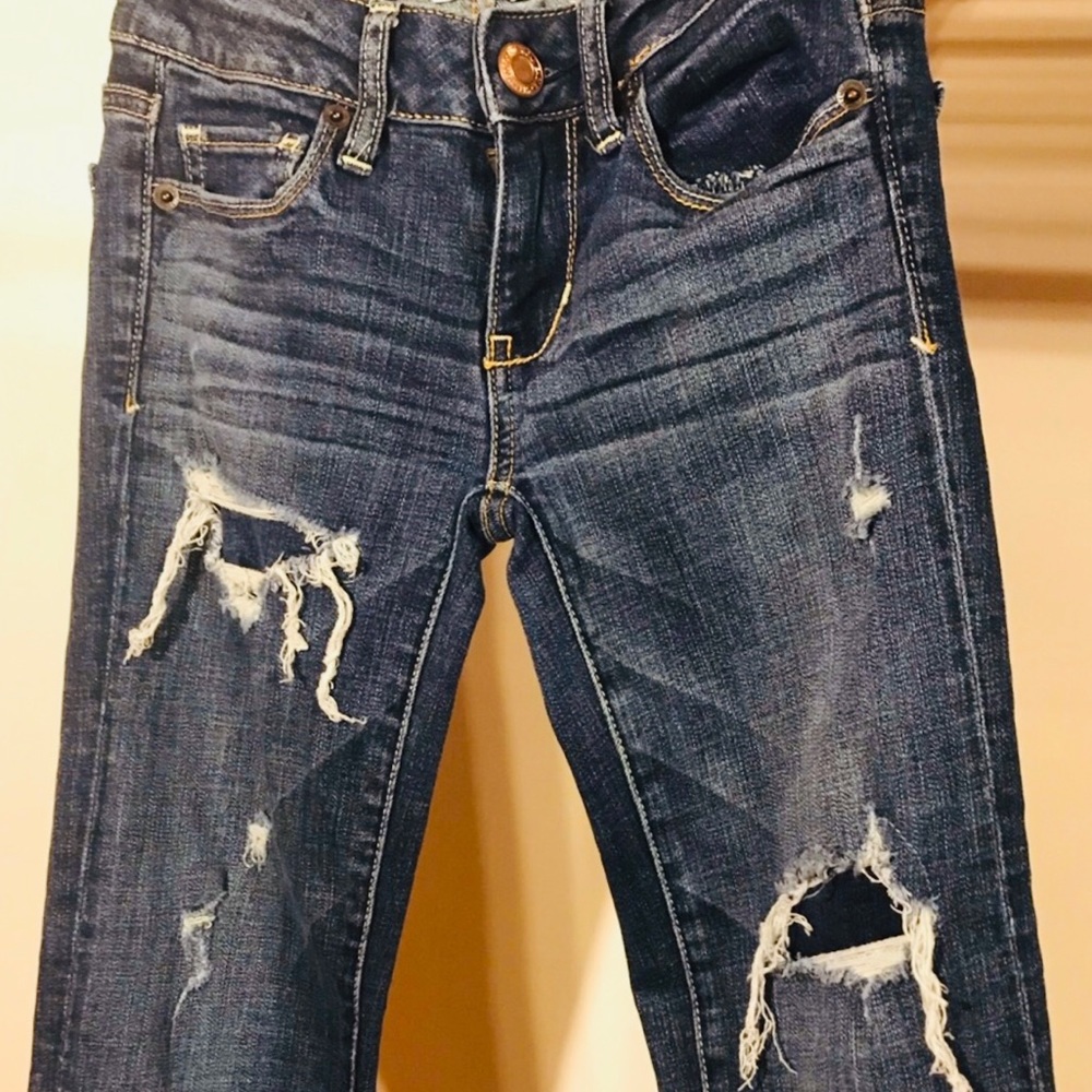 American Eagle Super Stretch skinny dark jeans GUC